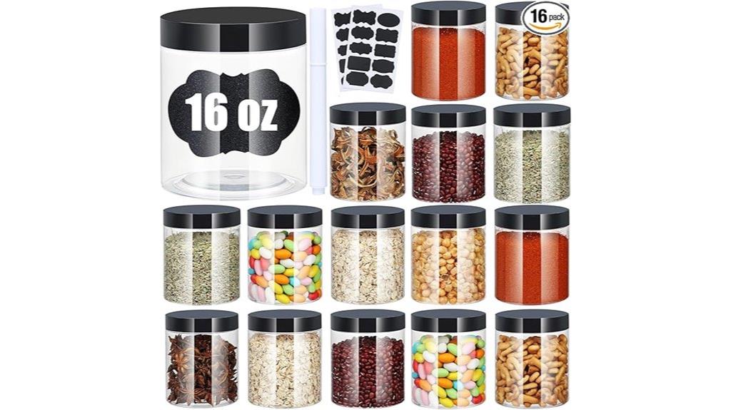 16 oz clear plastic jars