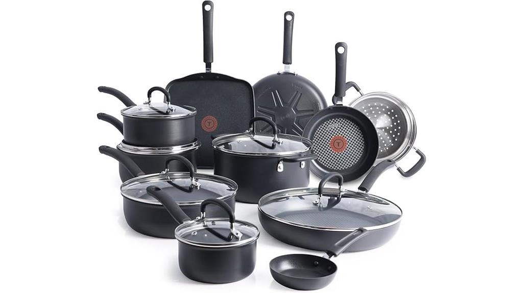 17 piece hard anodized cookware