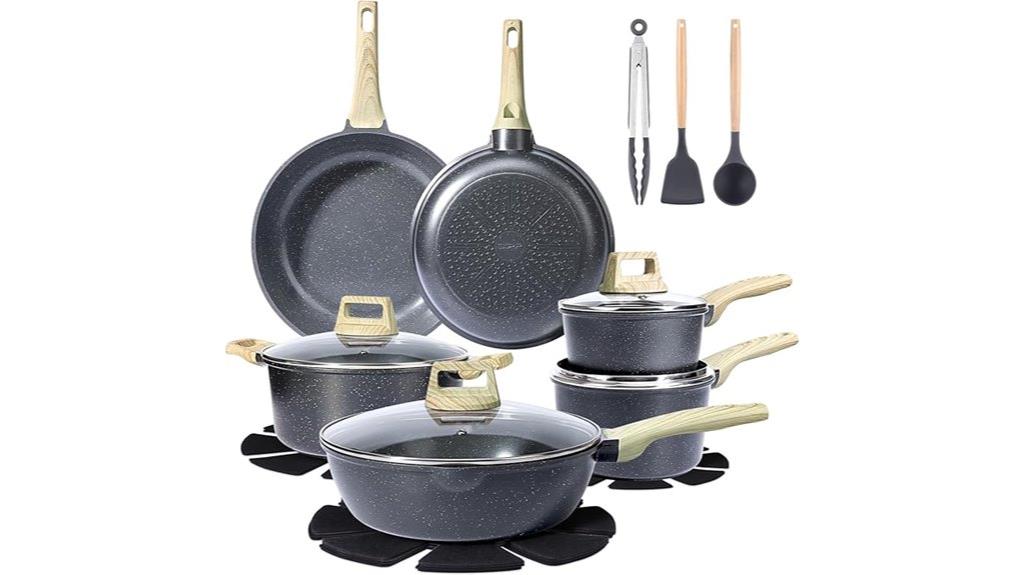 18 piece ceramic cookware set