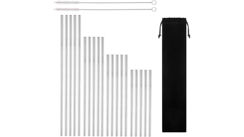 20 stainless steel straws