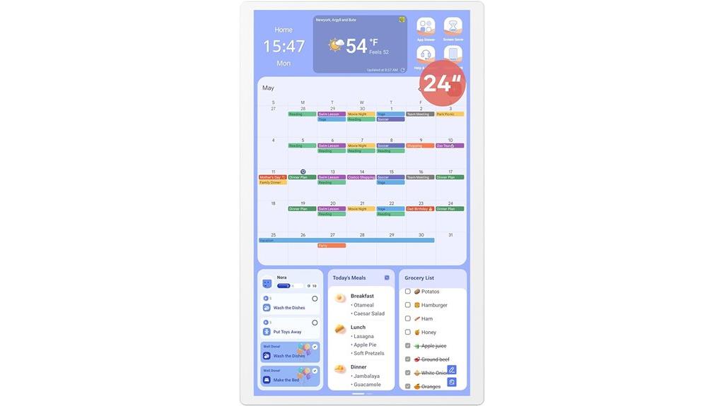 24 inch touch screen calendar