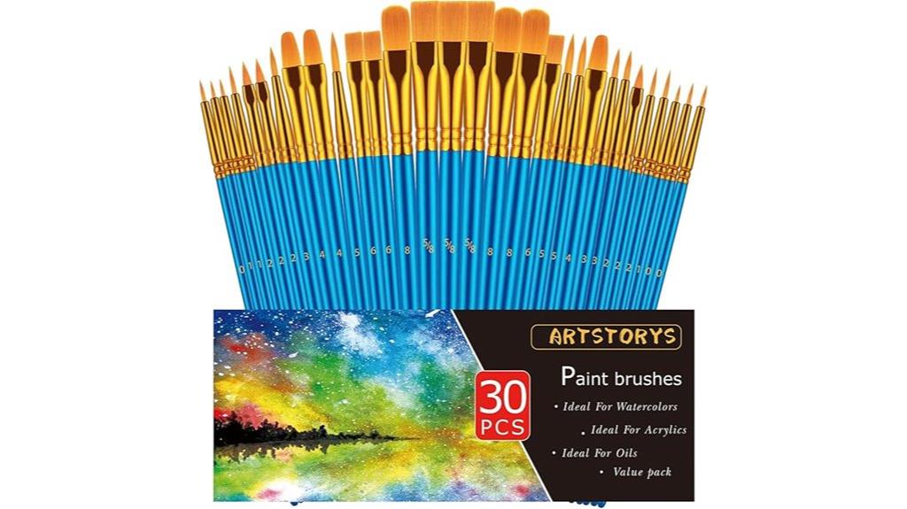 30 piece versatile paint brush set