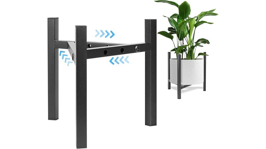 adjustable black metal stand