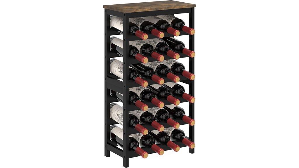 bamboo 6 tier wine rack