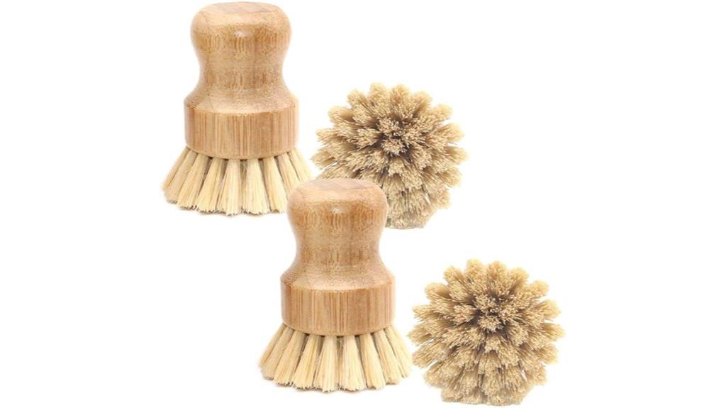 bamboo dish scrub set