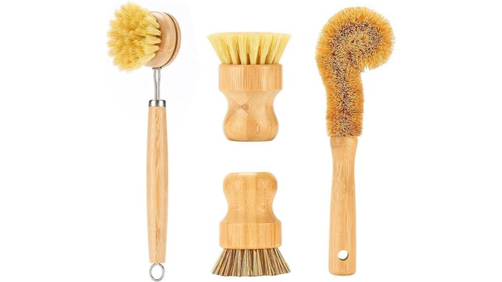 bamboo kitchen cleaning set