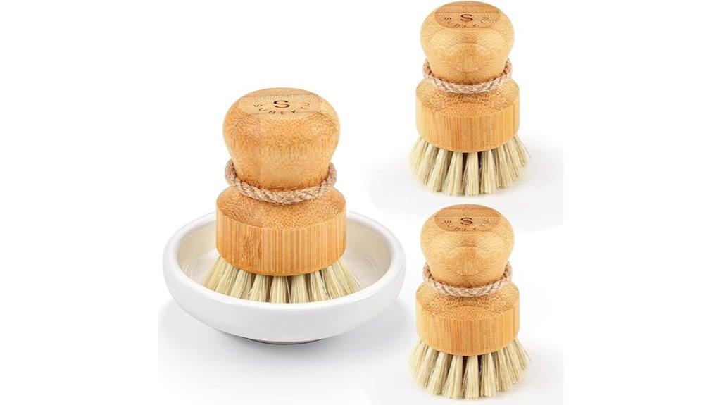 bamboo scrub brush set