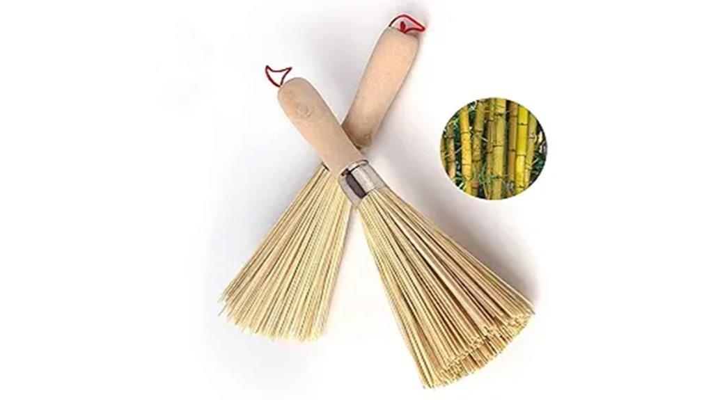bamboo wok cleaning brushes