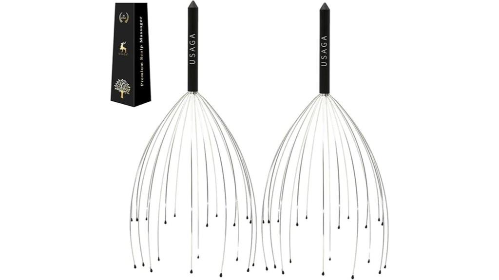 black 20 finger head massager