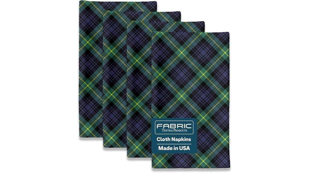 blue green tartan napkins