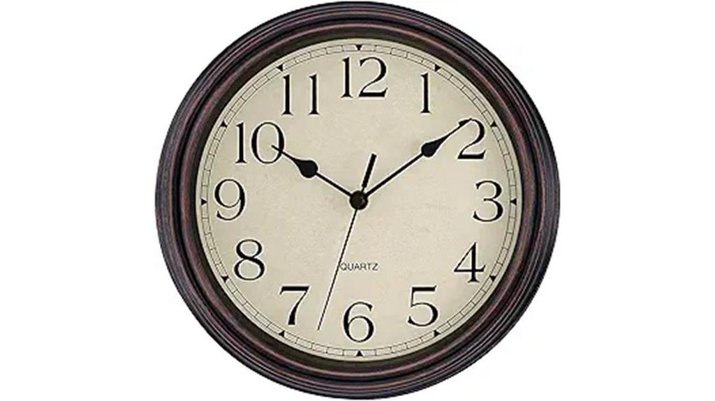 bronze retro battery clock