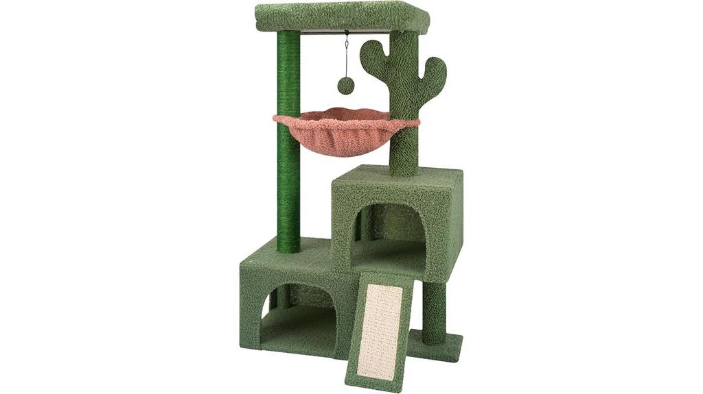 cactus themed indoor cat tower