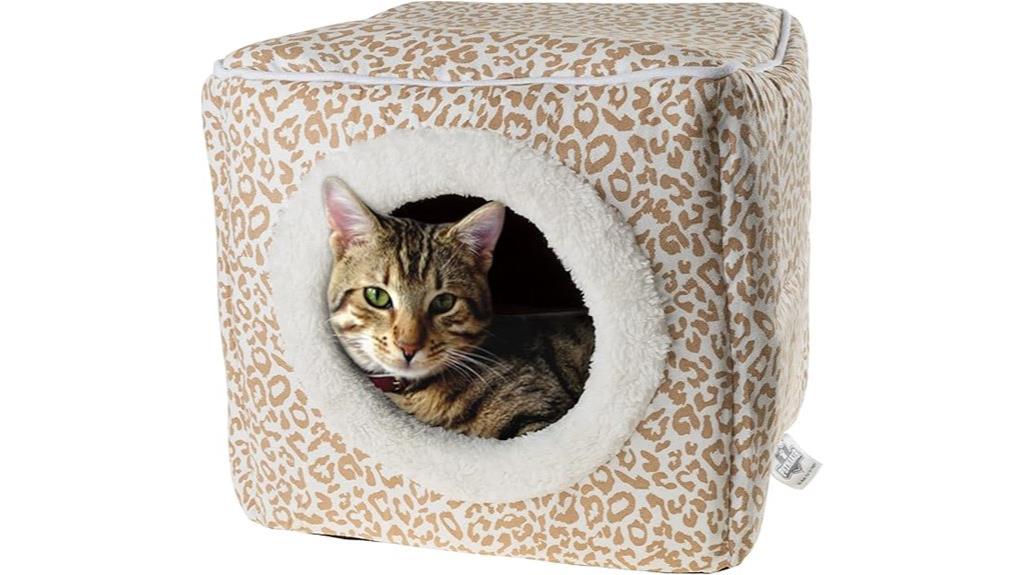 cat cave bed tan