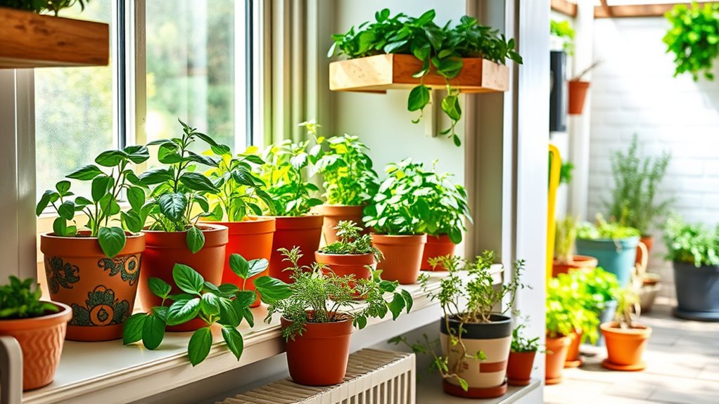 choose sunny well drained containers