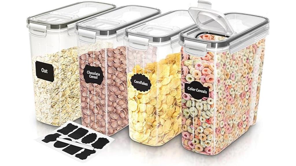 clear four piece cereal containers