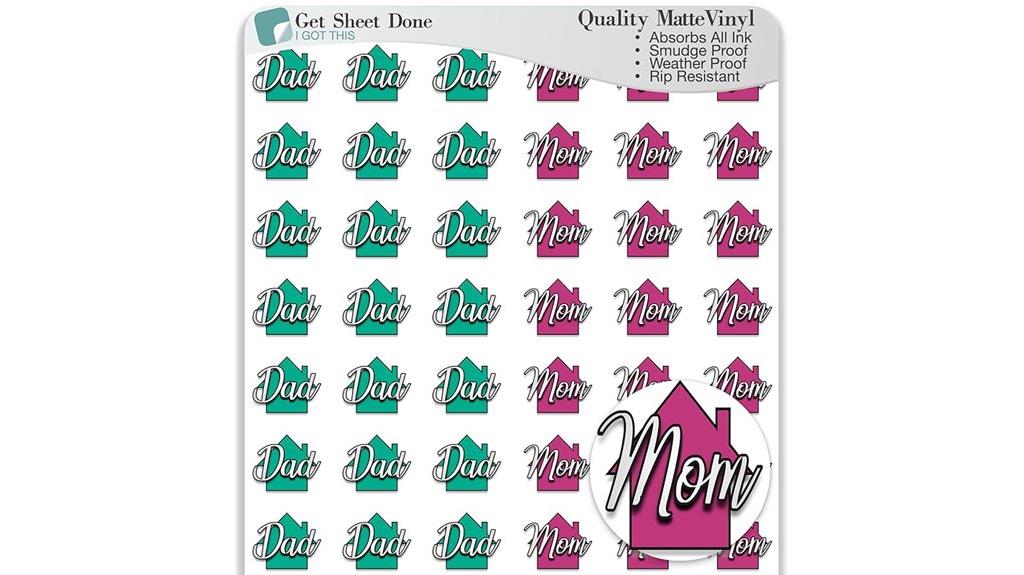 co parenting vinyl sticker set