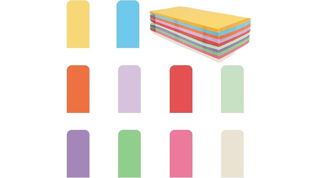 colorful cash envelope set