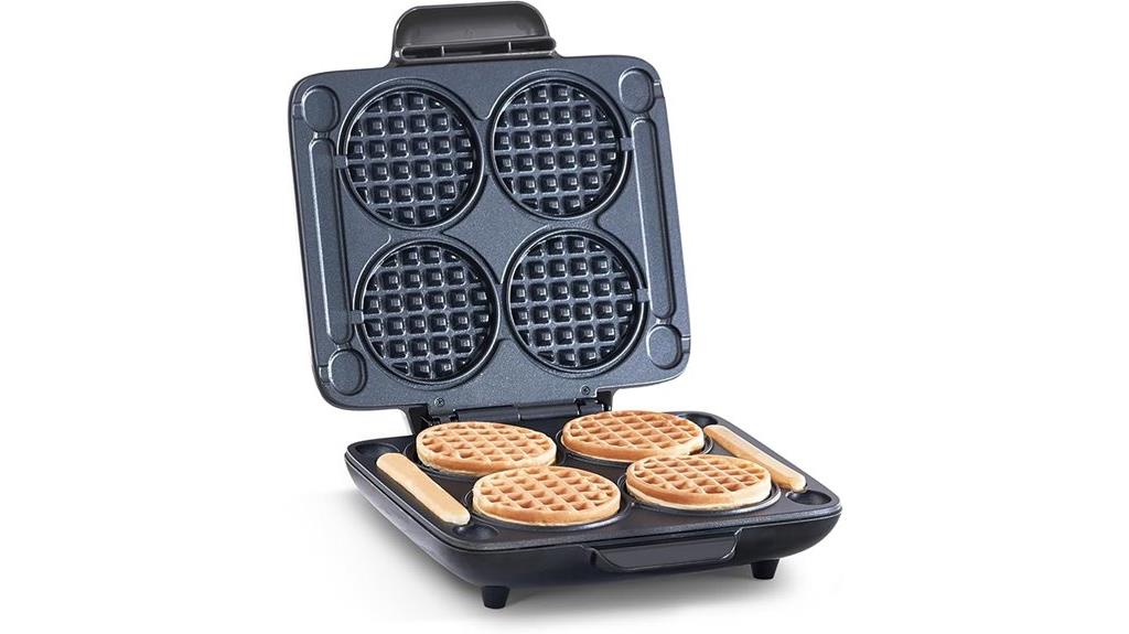 compact four inch waffle maker