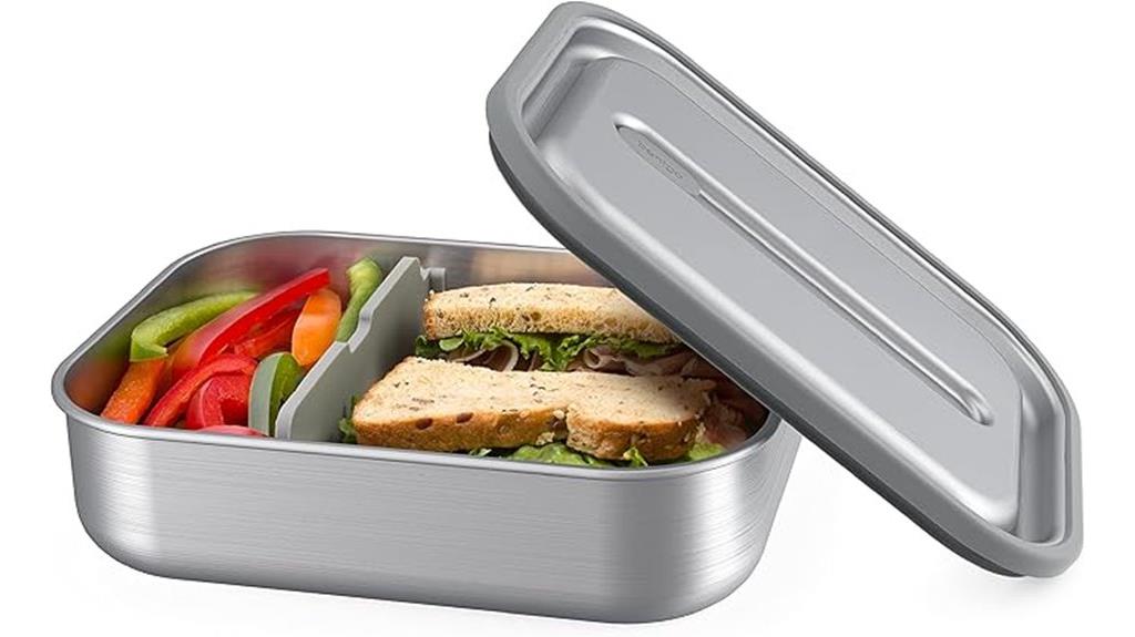 compact steel leak proof lunchbox