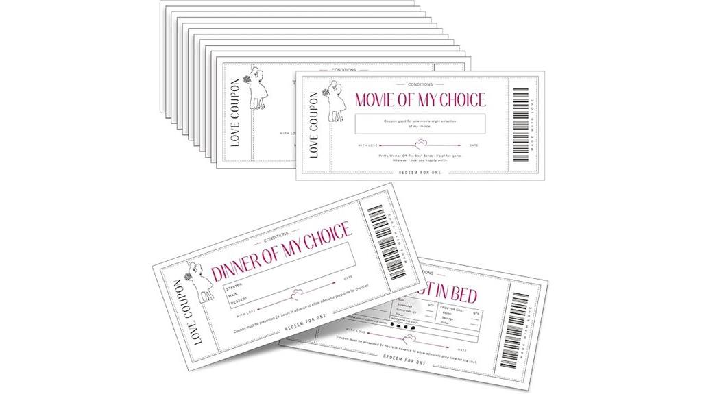 couples love coupon set