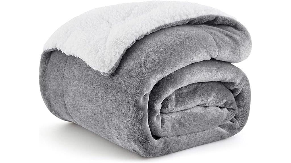 cozy sherpa fleece throw
