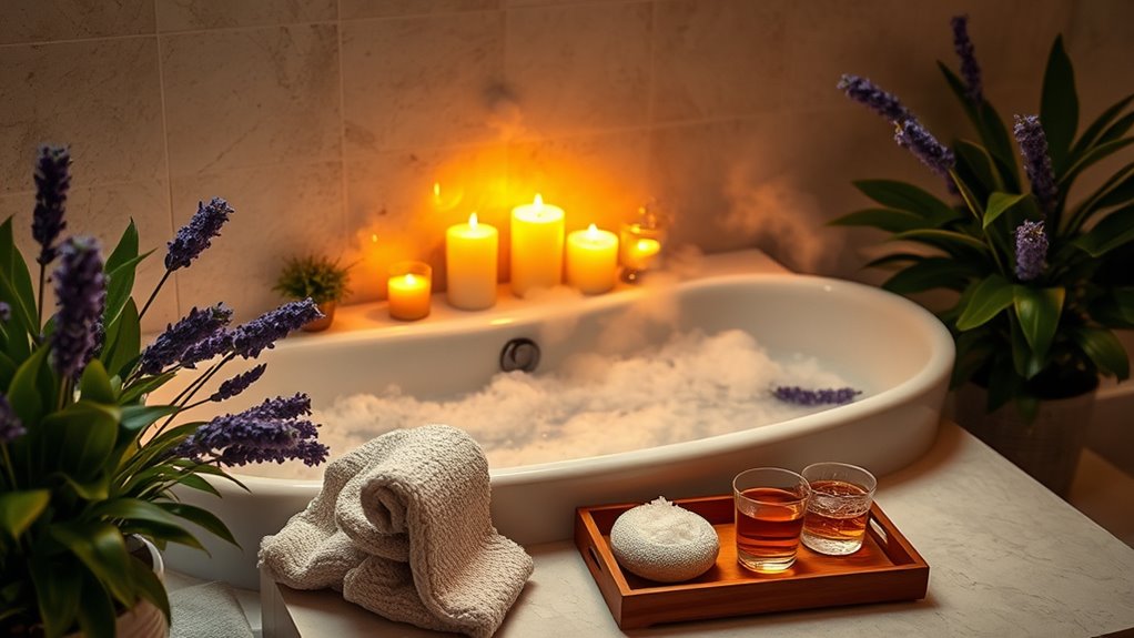 create calming bath ambiance