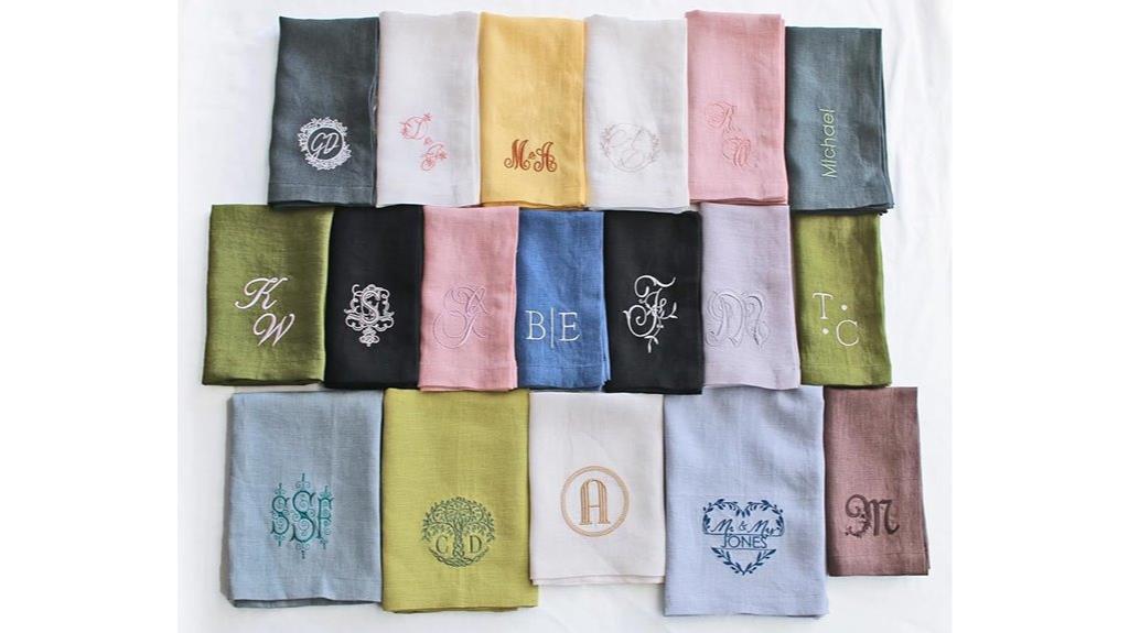 custom monogrammed napkin settings