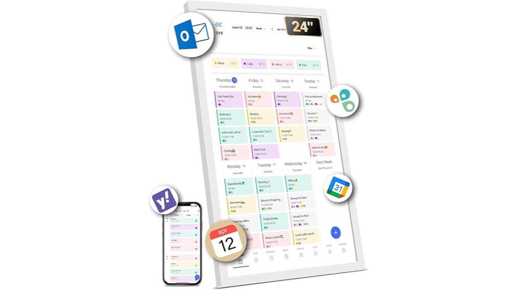 digital 24 inch chore calendar