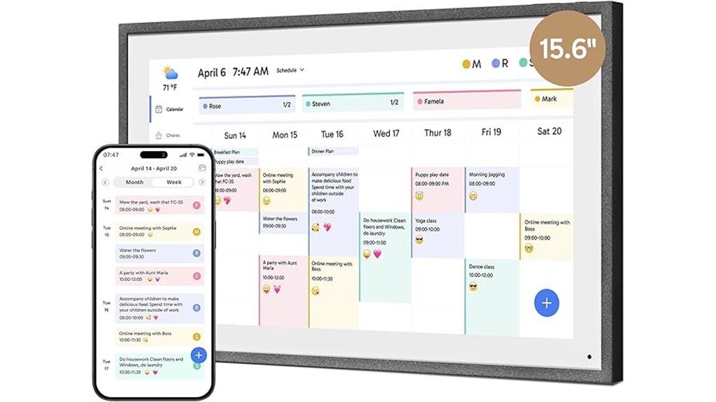 digital calendar chore chart