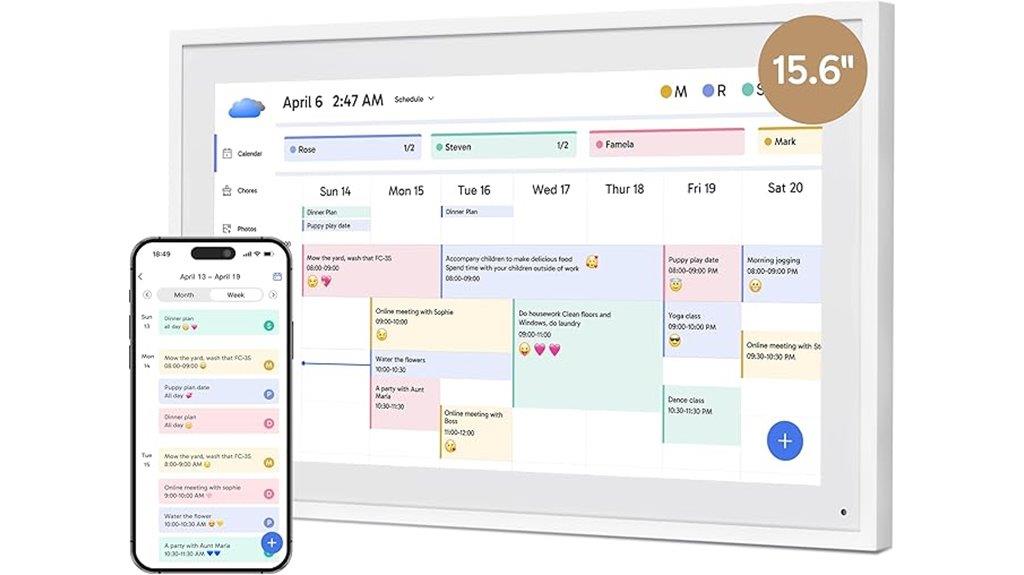 digital touchscreen chore calendar