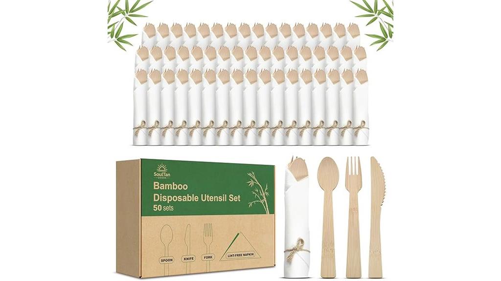 disposable bamboo cutlery set