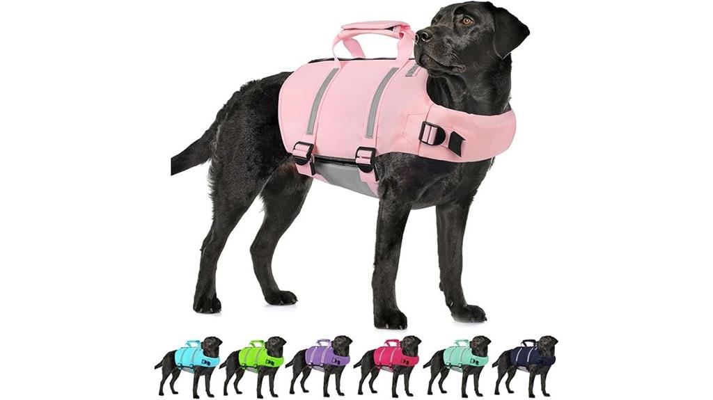 dog flotation vest with rescue handle