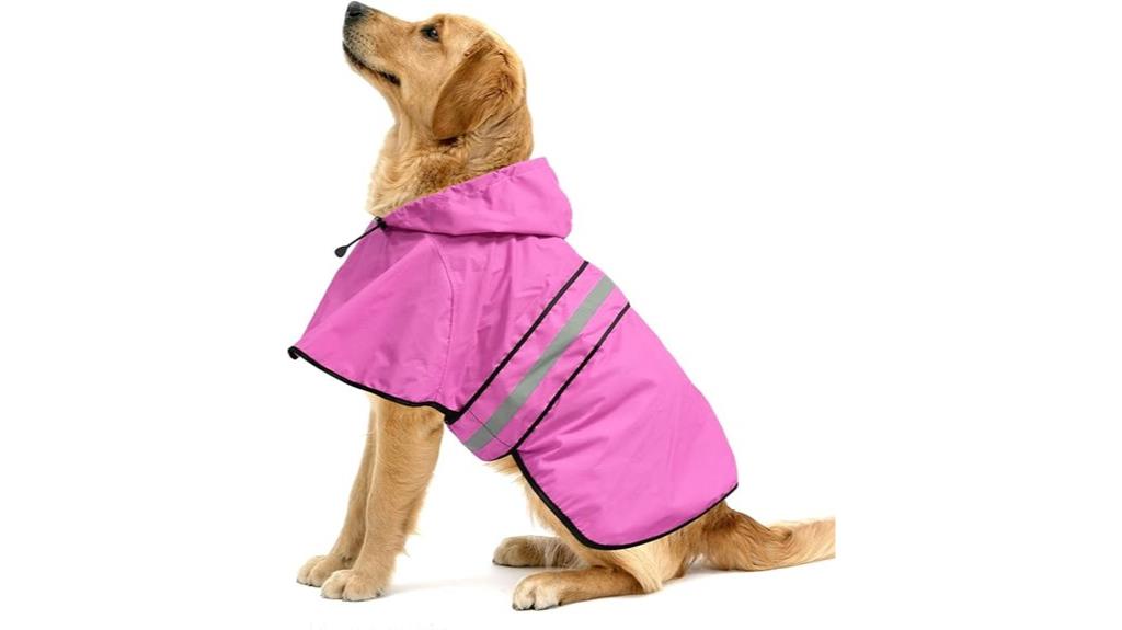 dog raincoat with reflective details