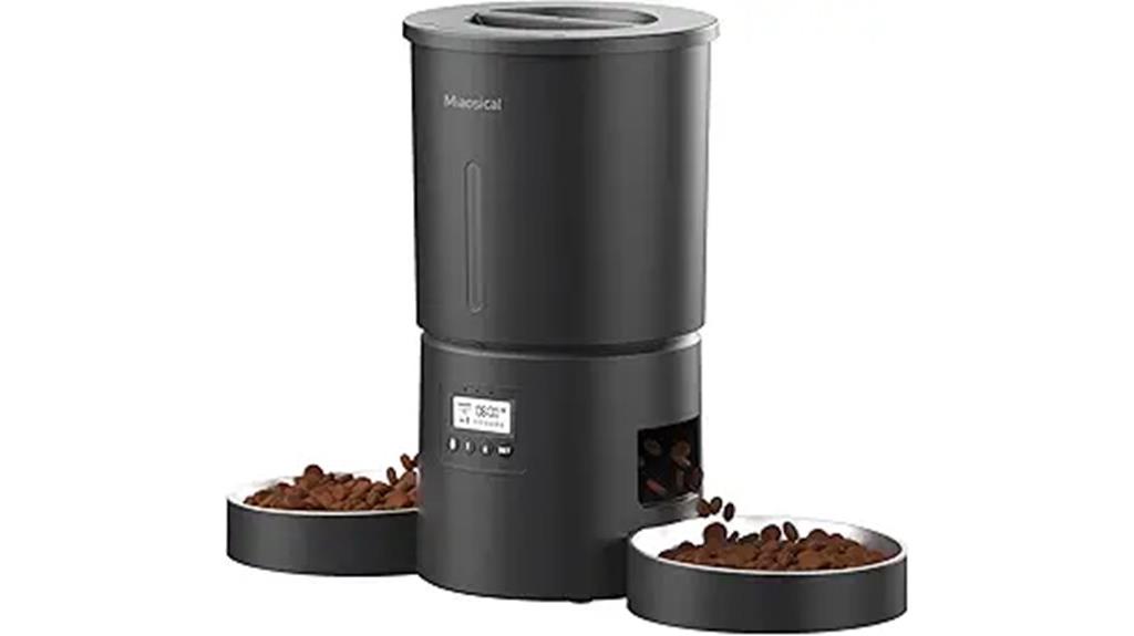 dual cat feeder with voice