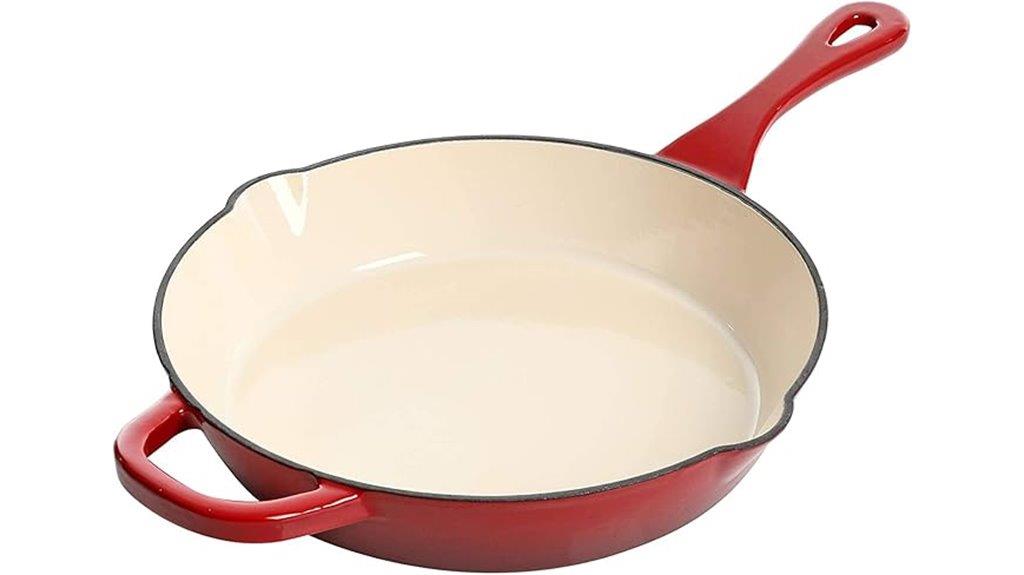 enamelled cast iron skillet