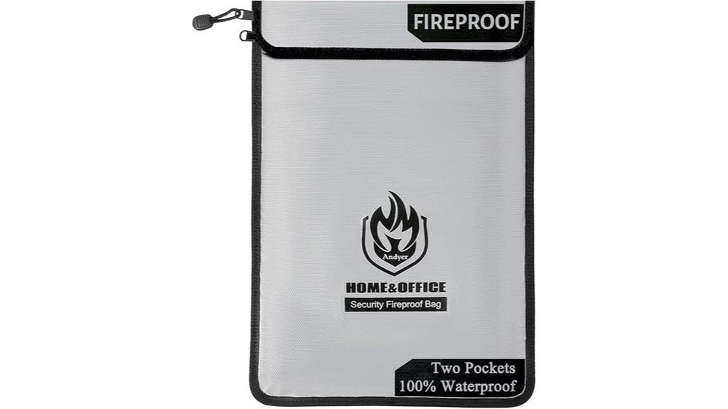 fireproof waterproof dual pocket bag