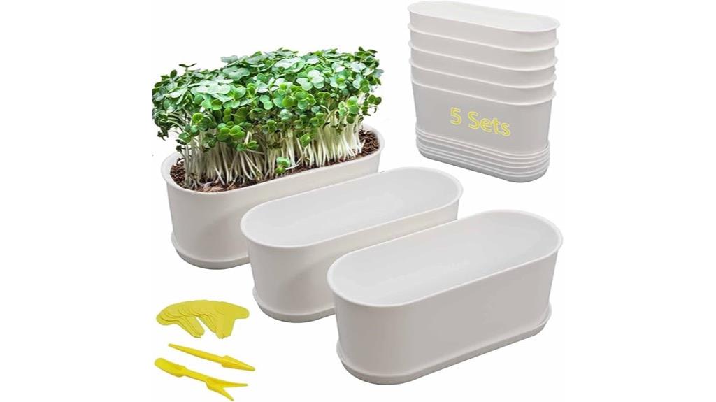 five herb planter set