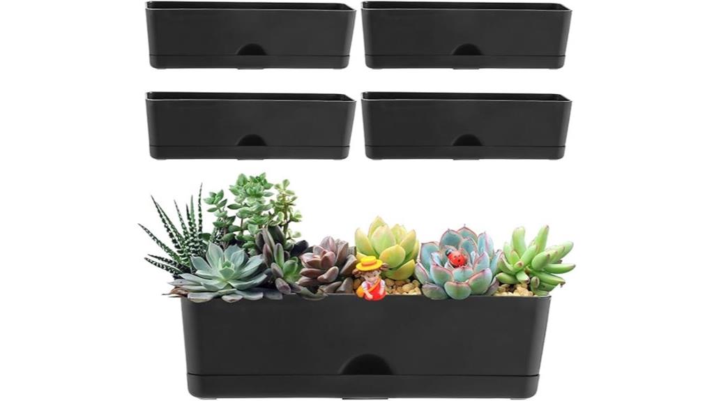 five pack rectangular planters