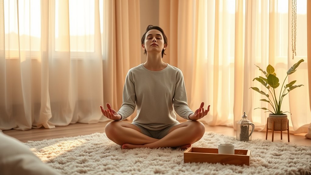 focus on mindful breathing