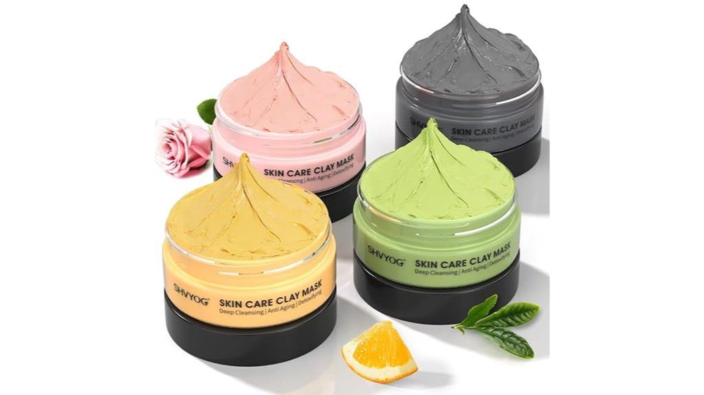 four clay mask varieties