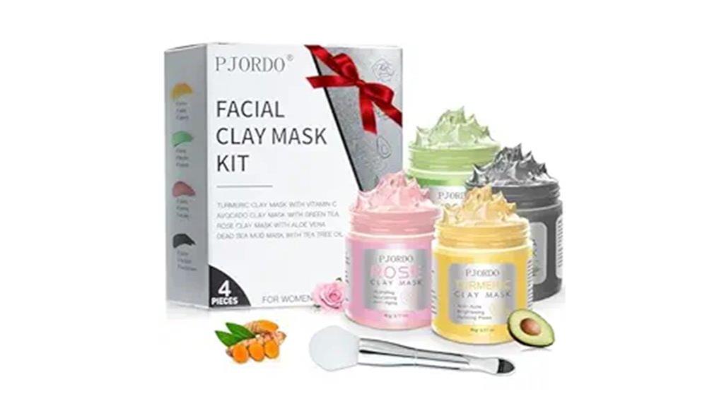 four masks with natural ingredients