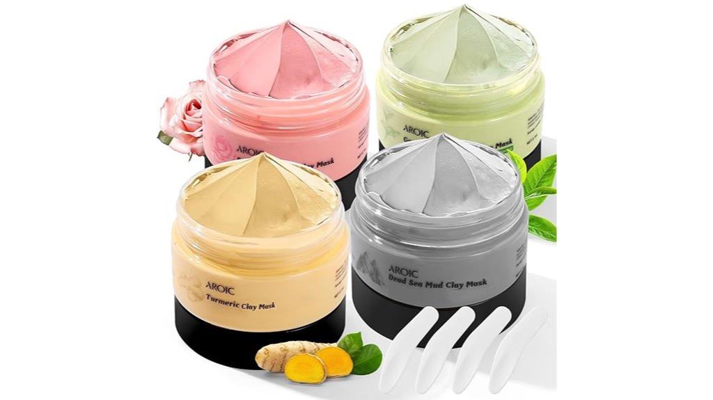 four masks with nourishing ingredients