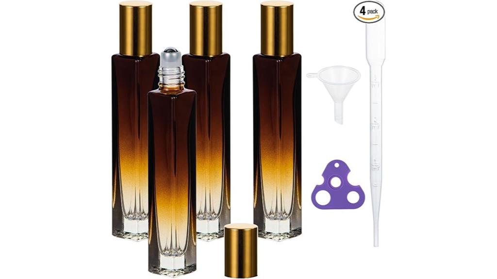 glass essential oil bottles