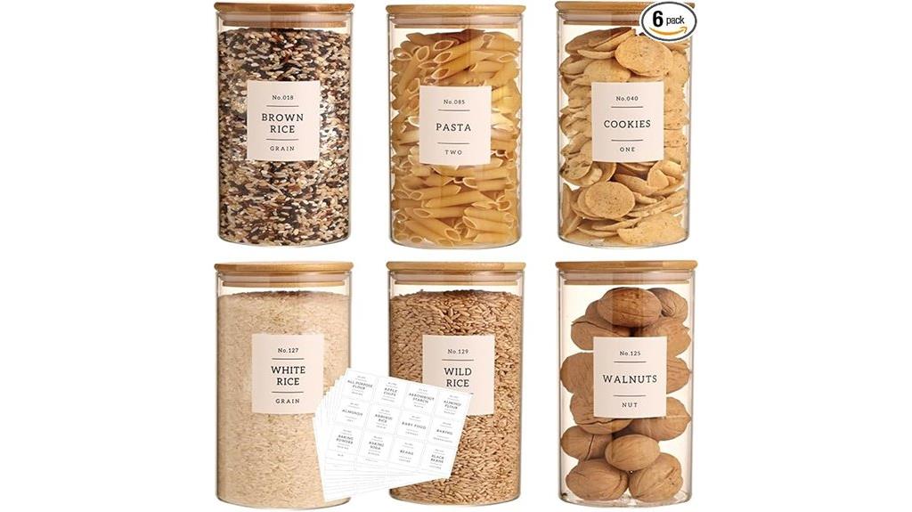 glass jars with bamboo lids
