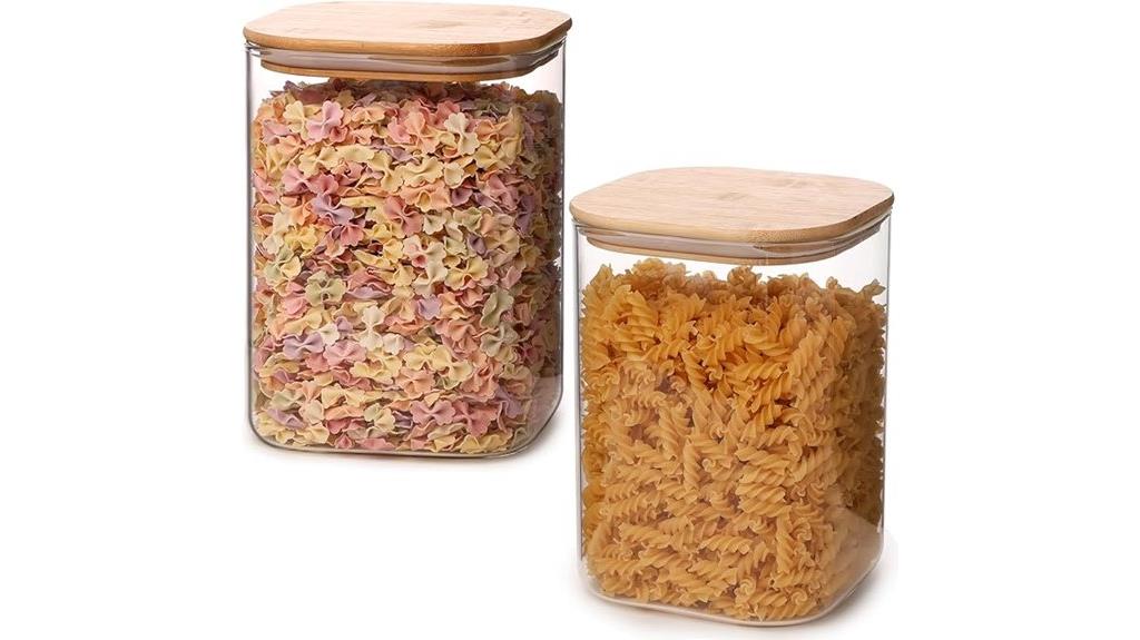 glass jars with bamboo lids