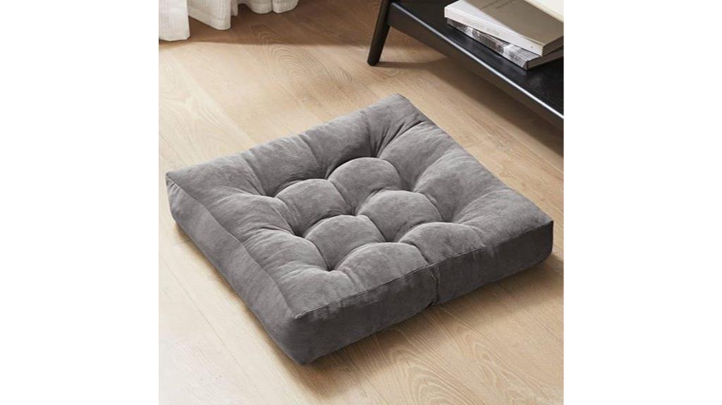 gray 22x22 meditation pillow