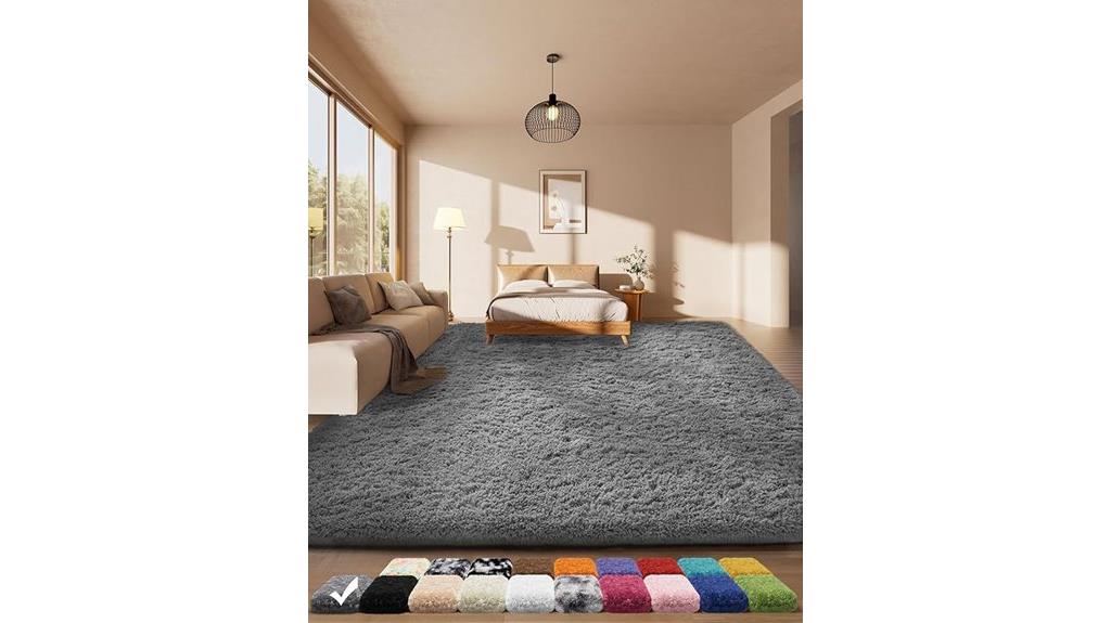 grey shag bedroom rug