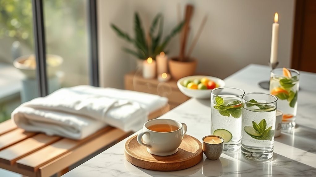 healthy refreshing spa snacks