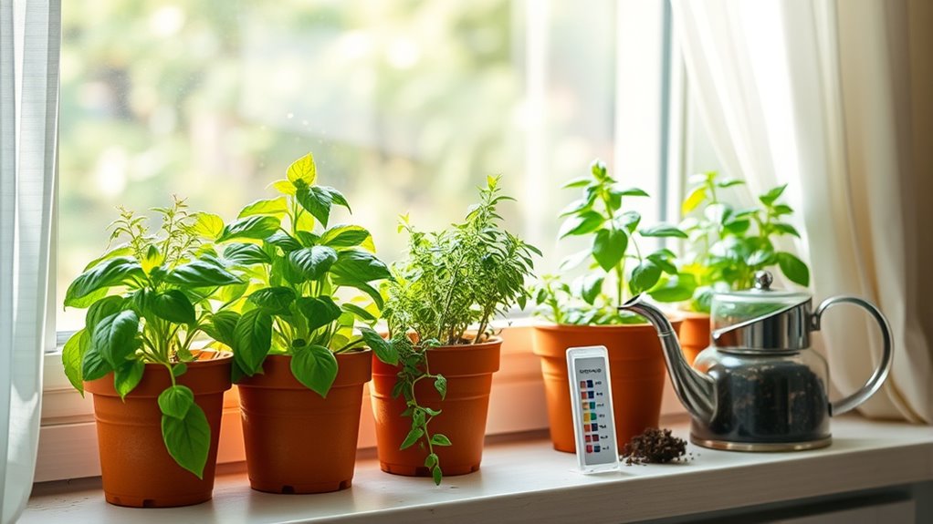 herb light water soil