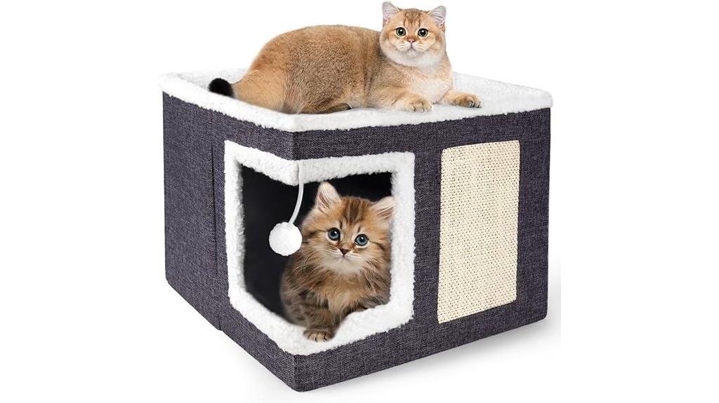 indoor cat house with scratch
